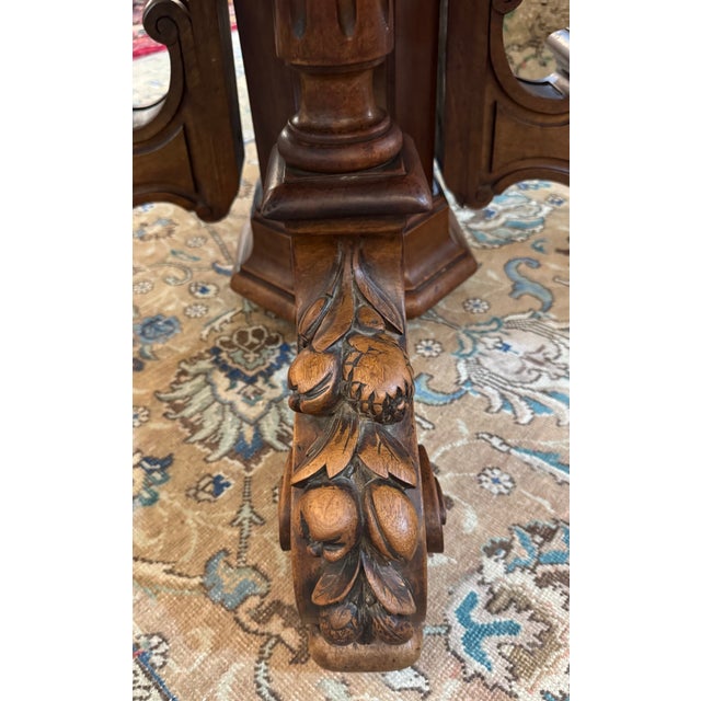Late 19th Century Belgian Oval Walnut Pedestal Table For Sale - Image 9 of 9