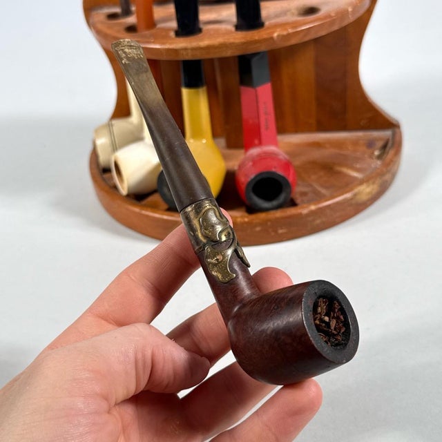 Vintage Wooden Pipe Stand, Tool and Smoking Pipes—Set of Seven For Sale In New York - Image 6 of 9
