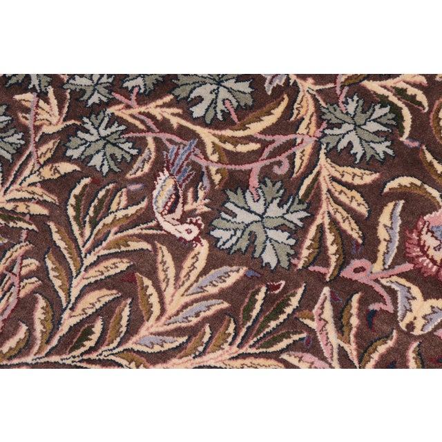 Textile Shabby Chic 1990's Pak-Persian Brown/Green Wool Round Rug- 7'11'' X 8'0'' For Sale - Image 7 of 9