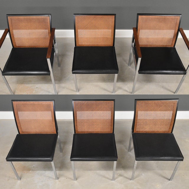 Mid-Century Modern 1960s Rosewood and Cane Dining Chairs by Paul McCobb for Lane - Set of 6 For Sale - Image 3 of 9