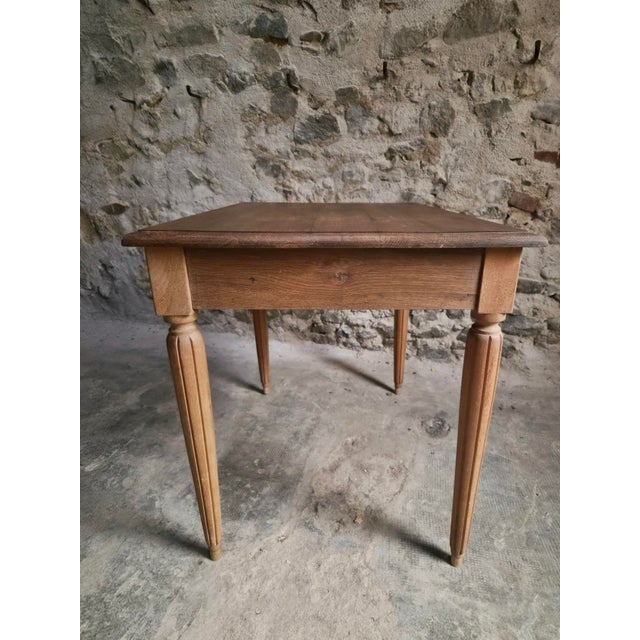 Vintage French Oak Desk and Bistro Chair in Beech, 1930, Set of 2 For Sale - Image 12 of 18