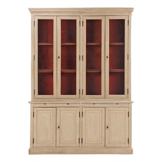 19th Century French Painted Two-Piece Bookcase Cabinet For Sale