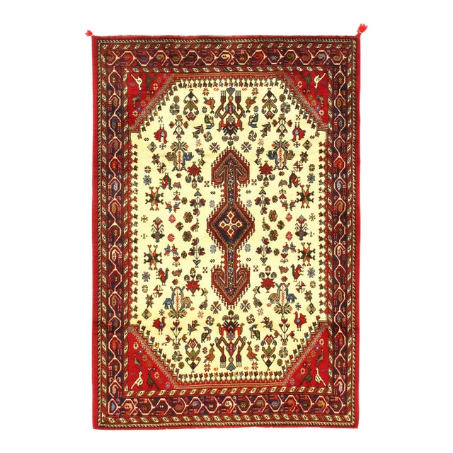 2020s Ivory Persian Afshar Rug For Sale