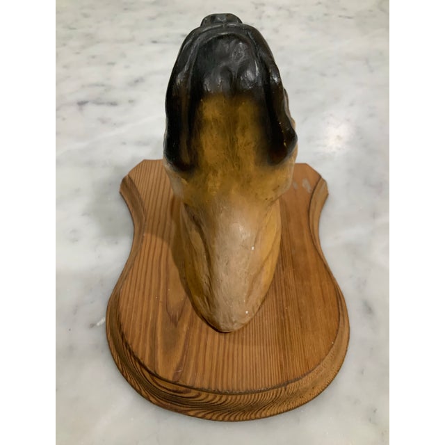 Tan Vintage German Friedel "Panopticum Animale" Boxer Dog, Matte Ceramic Bust Wall Plaque For Sale - Image 8 of 9