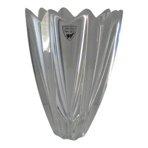 Vintage Orrefors Crystal Fleur Vase Signed Swedish Jan Johansson