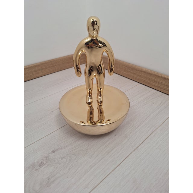 Gold Subbuteo Ornament Sculpture in Double-Mold Ceramic from Artigianato Italiano For Sale - Image 8 of 8