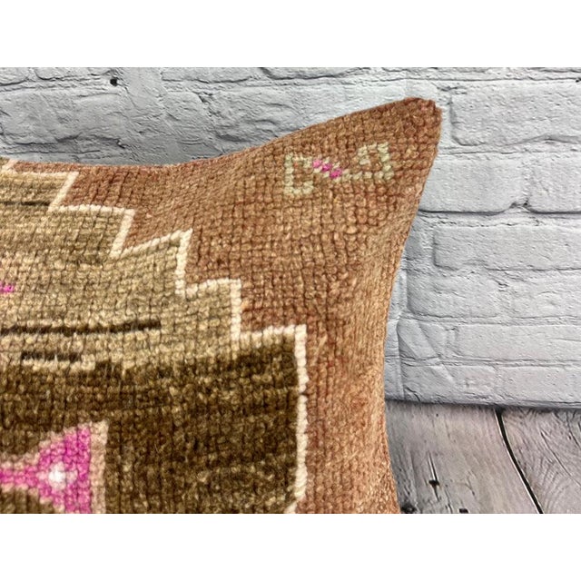 Turkish 20 x 20 Rug Pillow Bazaar Melody Turkish Pillow Cushion Cover For Sale - Image 3 of 4