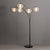 Mid Century Bloom 5-Light Arc Floor Lamp, 1970s - Black Nickel, Black Marble Base, White Satin Shade For Sale - Image 4 of 10