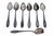 Silver Coffee Spoons and Sugar Shovel with Handle Reliefs, Set of 6 For Sale - Image 3 of 3