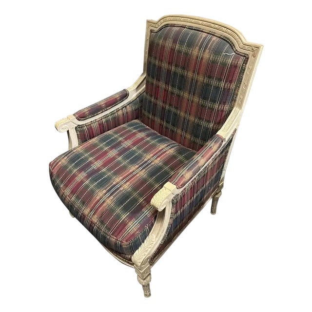 Rustic Style Vintage Highland House Blue and Red Wooden Chair For Sale