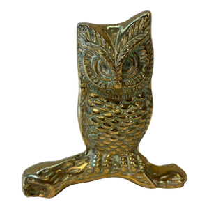 Vintage Brass Owl on a Branch