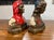 Art Nouveau Antique Art Nouveau Dante & Beatrice Figural Bronze Bookends – Heavy Painted Bust Pair For Sale - Image 3 of 6