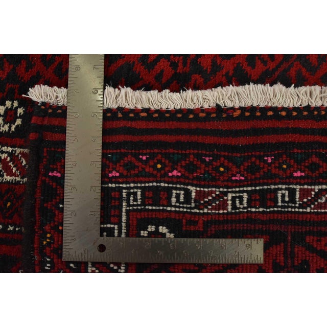 Baloch Rug 3’9” X 8’3” Black Wool Vintage Tribal Hand-Knotted Oriental Carpet For Sale - Image 13 of 13