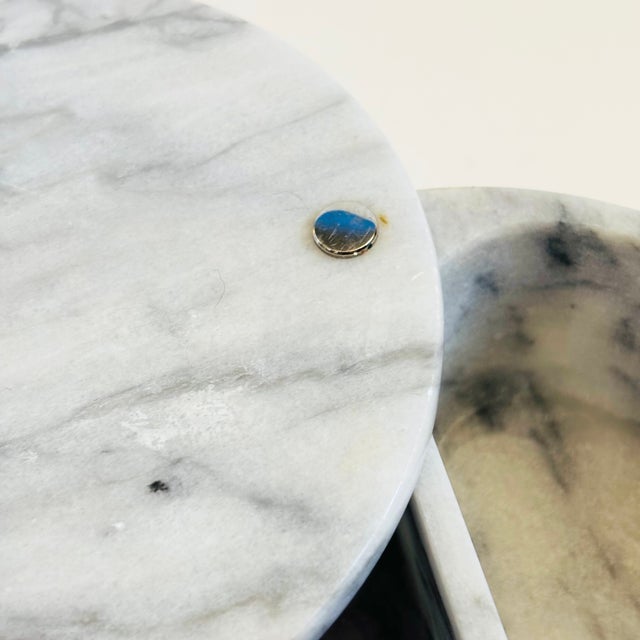 Vintage Circular Marble Box For Sale In San Francisco - Image 6 of 13