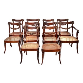 Set of Ten 19th Century Regency Mahogany Dining Chairs For Sale