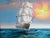 Nautical Original Marine Oil Painting Tall Ship on Open Sea Nautical Seascape Gold Frame For Sale - Image 3 of 11