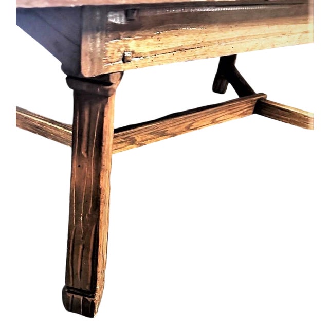 1940s Vintage 1940s A. Brandt Fort Worth Ranch Oak Large Dining Table For Sale - Image 5 of 8