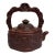Mid 20th Century Chinese Yixing Style Red Clay Teapot With Carved Birds For Sale