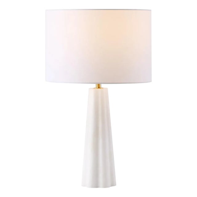 Ophelie Alabaster Table Lamp in White For Sale