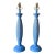 Vintage Coastal Basket Weave Blue Palm Beach Table Lamps - a Pair For Sale
