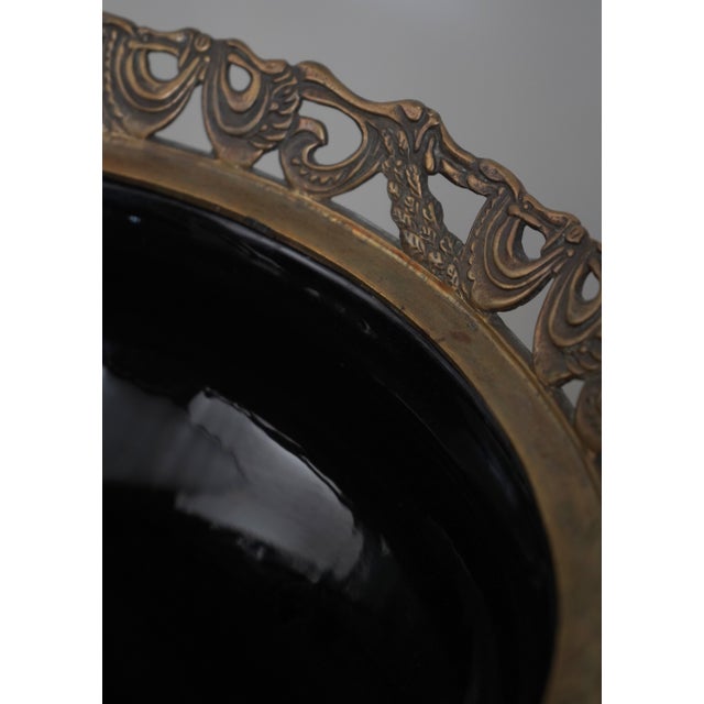 Bronze French Style Bronze & Porcelain Center Bowl For Sale - Image 8 of 11