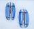 Italian Glass & Chrome Sconces by Veca Blue & Clear Mid-Century Modern - Pair For Sale - Image 13 of 13