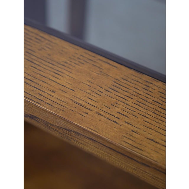 2000 - 2009 Stickley Mission Oak Glass Top Lamp End Table For Sale - Image 5 of 13
