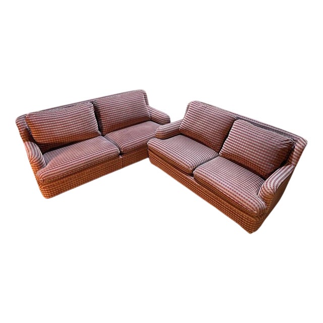 Two-Piece Plaid Sofa Set from Schwartz, Set of 2 For Sale