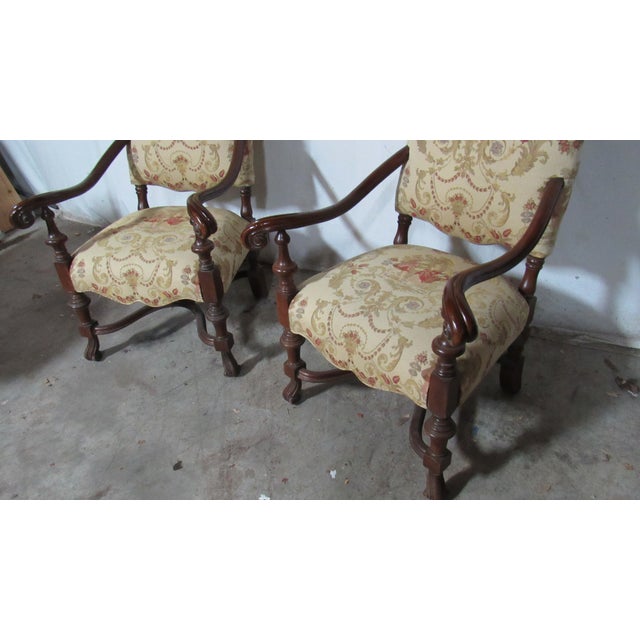 French 1980s Pair of Southwood French Decorative Club Arm Chairs For Sale - Image 3 of 14