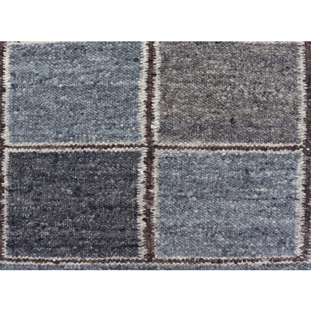 Scandinavian Flatweave Rug by Keivan Woven Arts, Blue & Gray 5'3 X 6'10 For Sale - Image 11 of 13