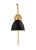 Contemporary Chapman & Myers by Visual Comfort Studio Wellfleet Double Arm Dome Task Sconce, Midnight Black & Burnished Brass For Sale - Image 3 of 5