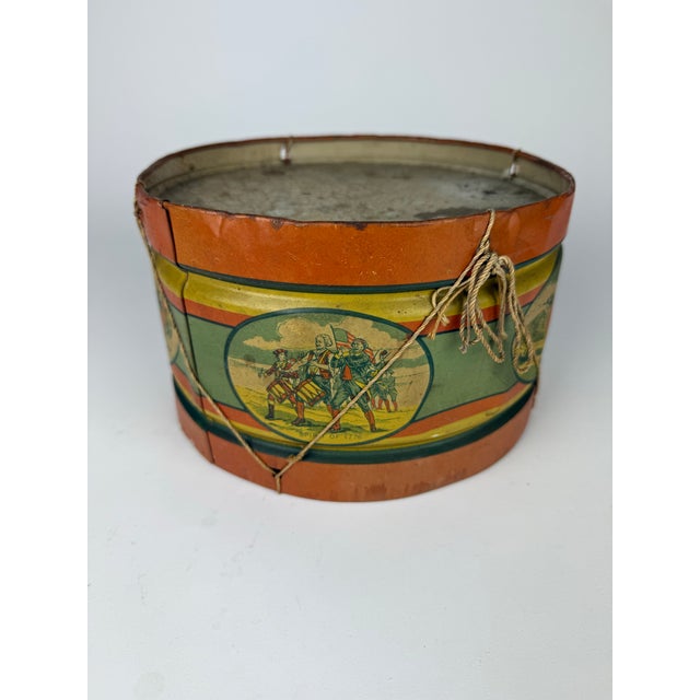 American Rare Vintage J. Chein & Co. Patriotic Tin Lithograph Toy Drum | Abraham Lincoln Americana Folk Art Decor For Sale - Image 3 of 12