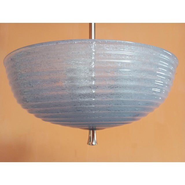 Pulegoso Light Blue Glass Chandelier by Barovier & Toso, Murano, 1960s For Sale - Image 6 of 16