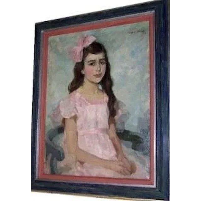 A 591 Oil on canvas of a young girl. Signed upper right. 1920 24 x 29 1/2 $2,600.00 (1571)