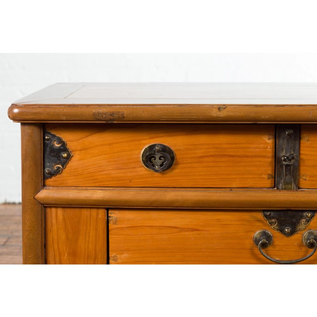 Chinese Early 20th Century Sideboard with Three Drawers and Natural Finish For Sale - Image 11 of 13