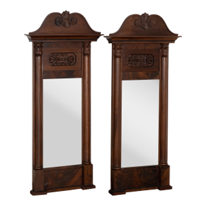 19th Century Pair of Mahogany Mirrors, Denmark