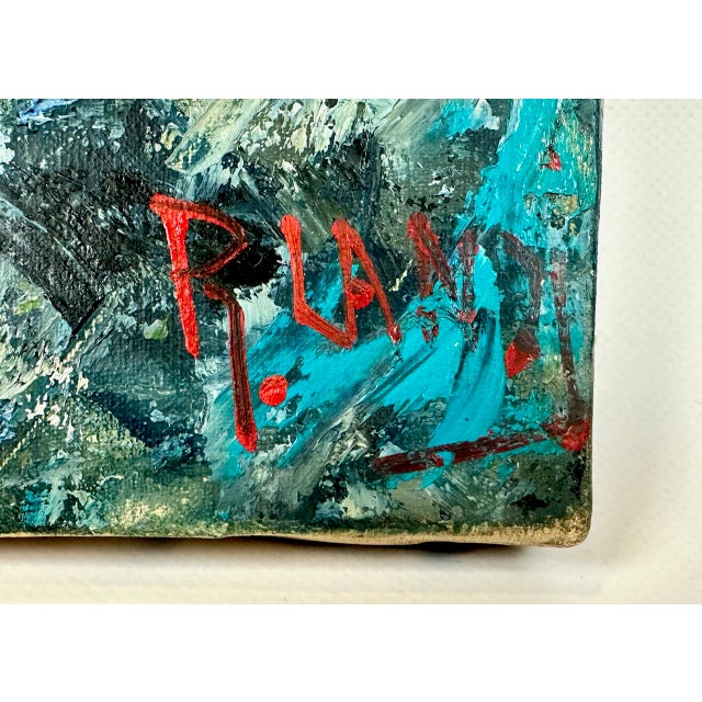 1960s R. Landi, Boy with Pipe and Straw Hat, Oil on Canvas, 1960s, Framed For Sale - Image 5 of 15