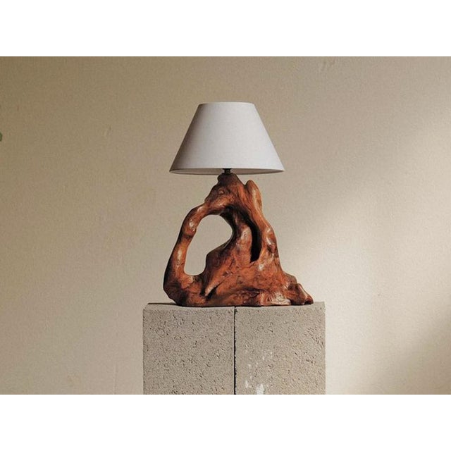 Sculptural Olive Wood Table Lamp, 1960 For Sale - Image 12 of 12