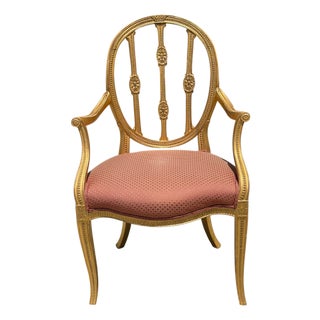 Antique 19th C George III Giltwood Open Arm Chair - 1 of 2 For Sale