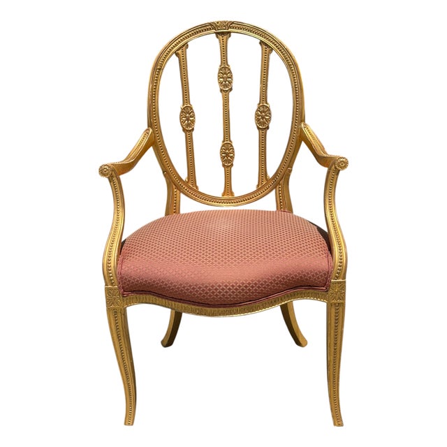 Antique 19th C George III Giltwood Open Arm Chair - 1 of 2 For Sale