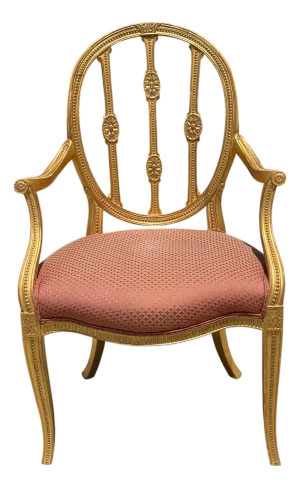 Antique 19th C George III Giltwood Open Arm Chair - 1 of 2