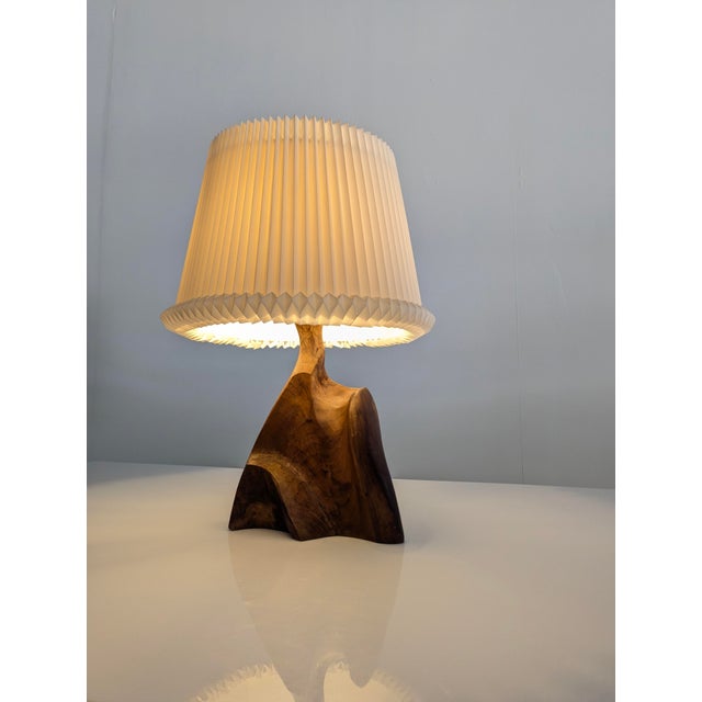 Modern Sculptural Table Lamp in Carved Olive Wood, 1970s For Sale - Image 12 of 18