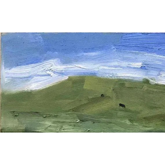 2010s Yolo County Cows Plein‑Air Landscape (6″×12″, Original Oil on Masonite) For Sale - Image 5 of 9