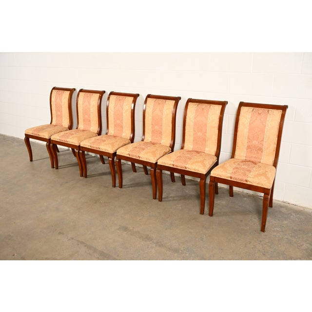 Baker Furniture Company Baker Furniture Style Regency Carved Mahogany Dining Chairs, Set of Six For Sale - Image 4 of 13
