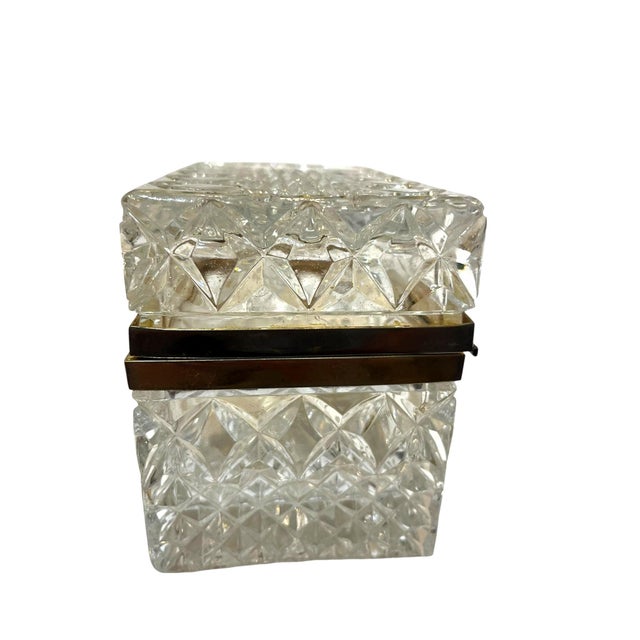Late 19th Century Antique French Cut Crystal Box With Bronze Mounts For Sale - Image 5 of 6