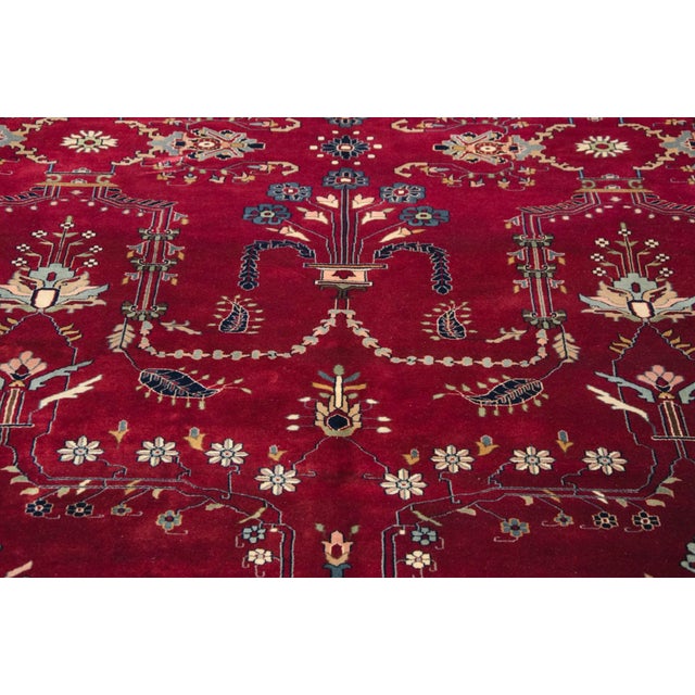 Fine Indian Mohajeran Sarouk Design Rug - 9'7" X 13'10" For Sale - Image 10 of 13