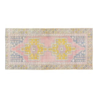 Vintage Turkish Anatolian Hand Knotted Wool Rug,4'X8'8" For Sale
