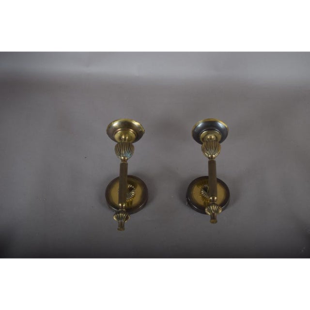 1940s Vintage Brass Wall Lights, 1940s, Set of 2 For Sale - Image 5 of 8