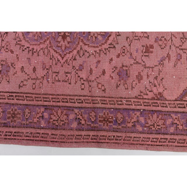 Textile Vintage Anatolian Pink Area Carpet For Sale - Image 7 of 10