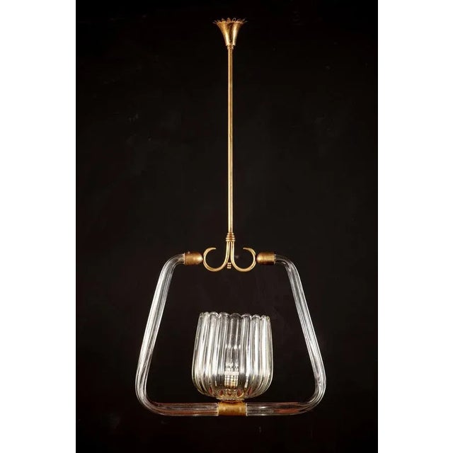 Gio Ponti Art Deco Murano Grass Lantern, 1940 For Sale - Image 4 of 11
